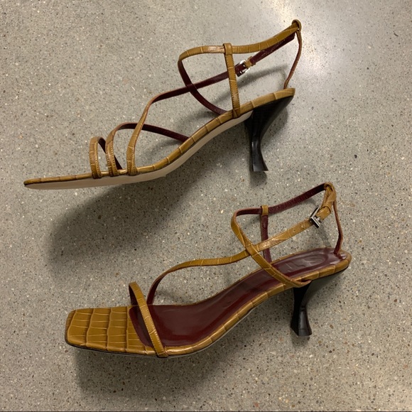 Staud Gita Strappy Sandals Brown Croc Leather Sz 40 NWT - Picture 11 of 15